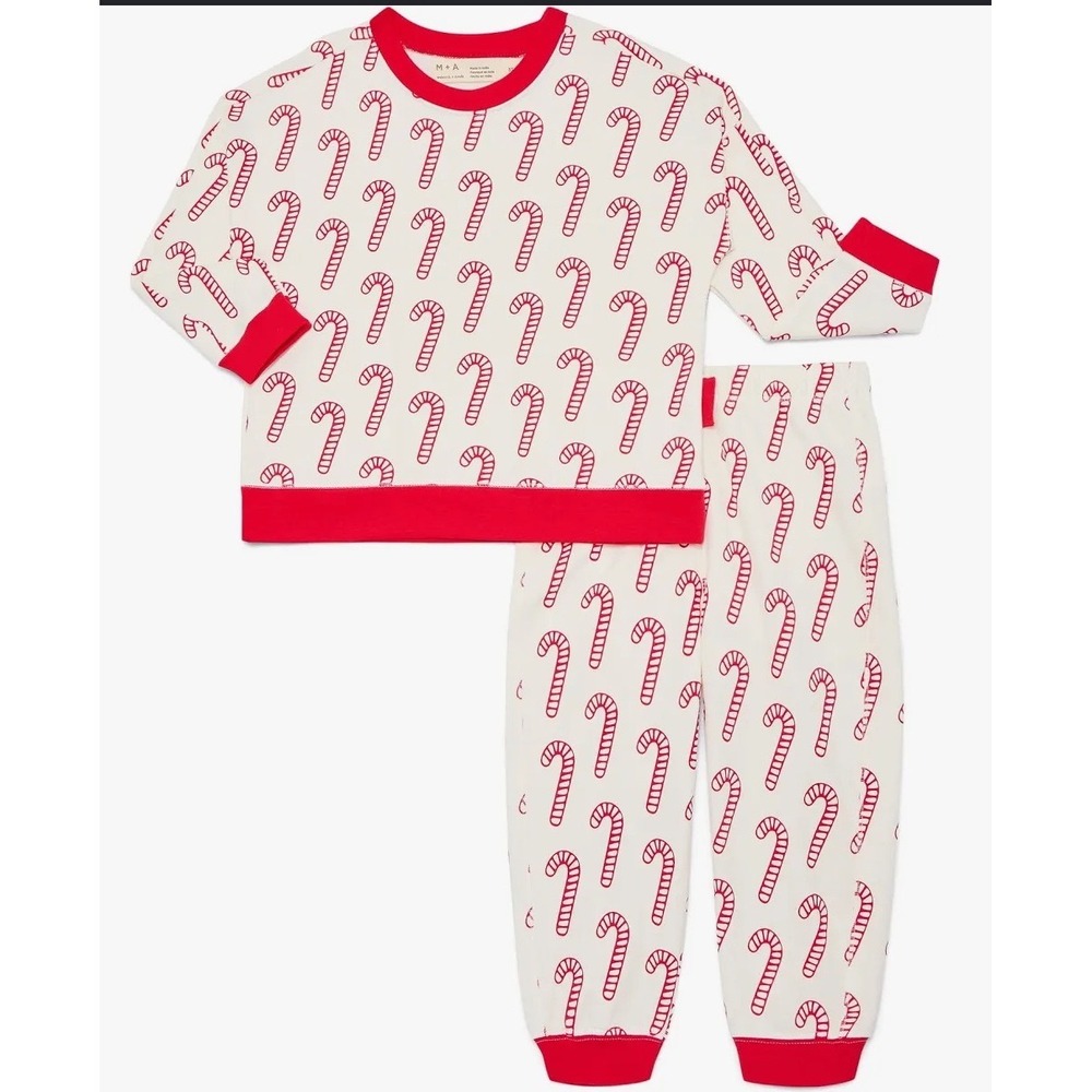 Monica + Andy Sweatsuit Kids 5T White Red Candy Cane New With‎ Tags